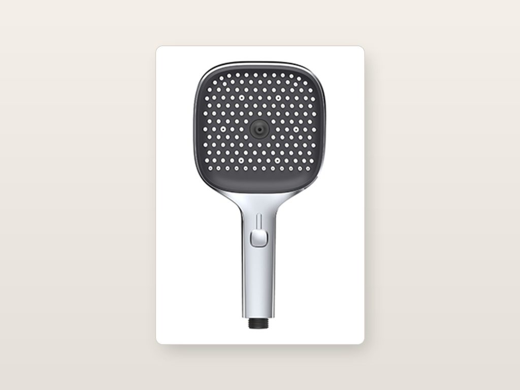 130 mm square three-function chrome handheld shower