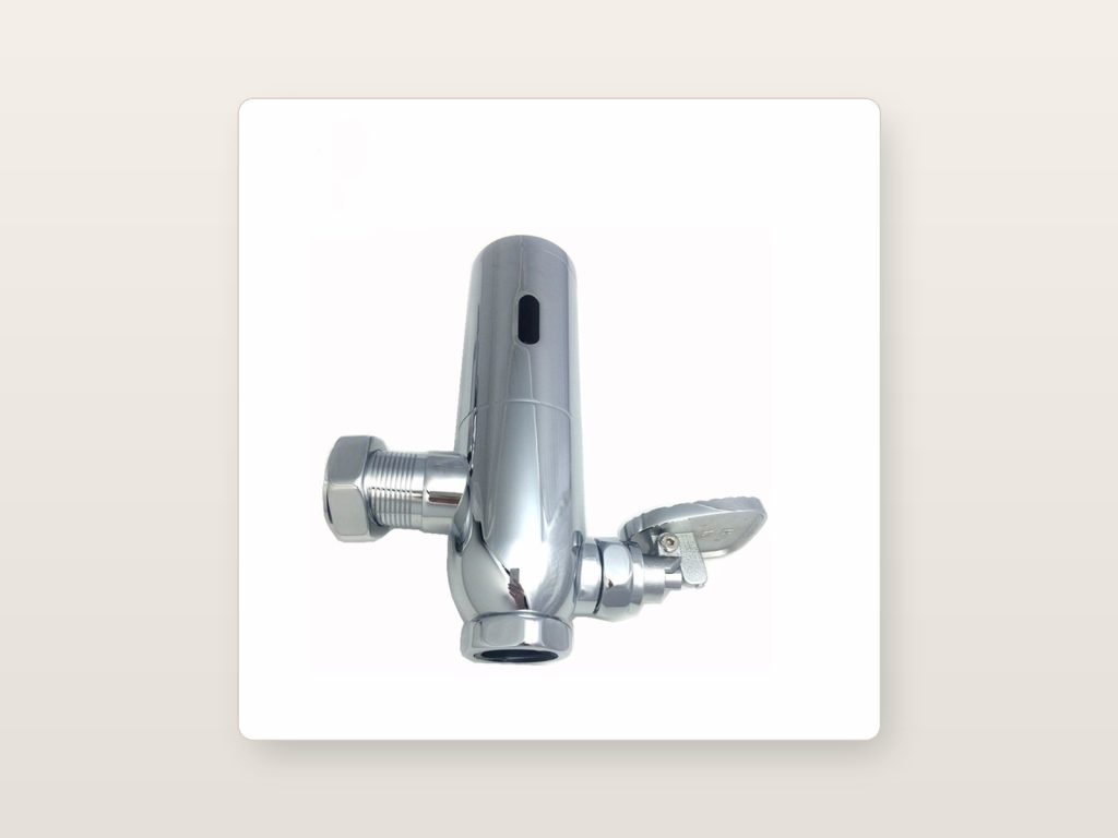 Chrome touchless sensor flush valve for squat pan