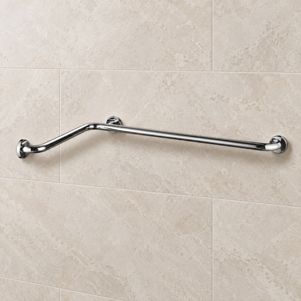 SUS304 bathroom safety grab rail with three wall mounts