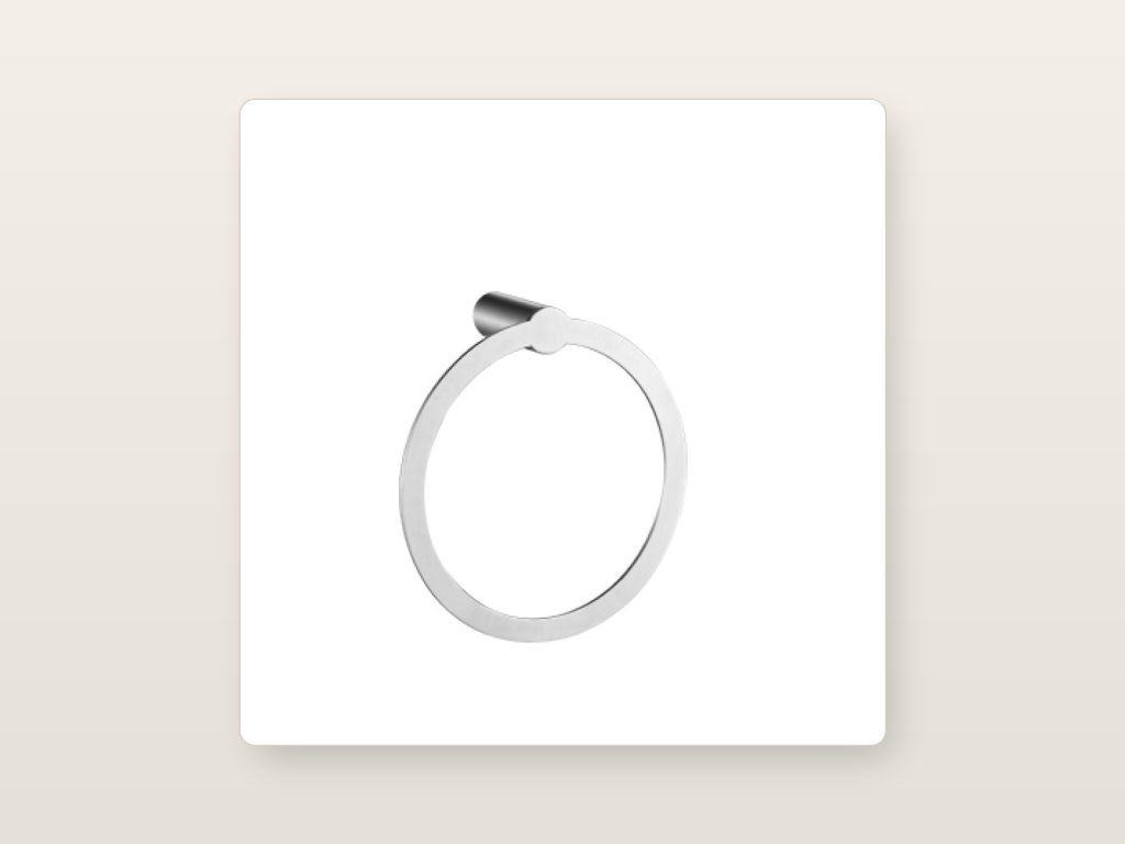Polished SUS304 round wall-mounted bathroom towel ring